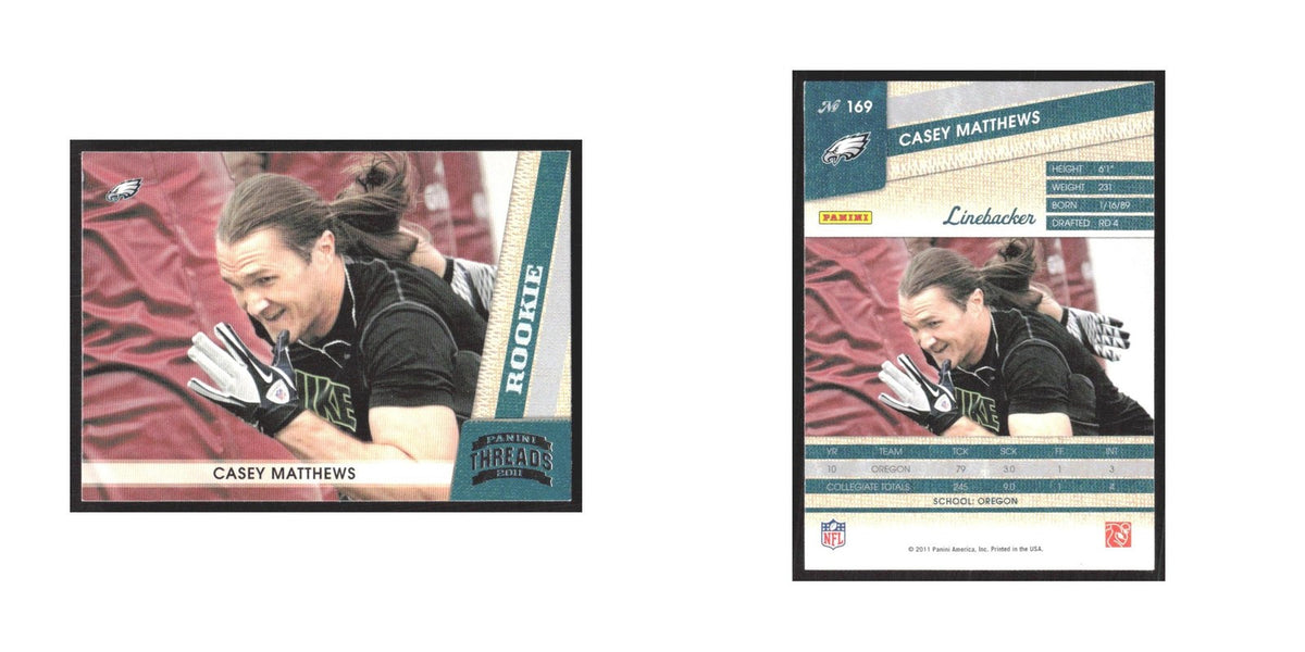 2011 Panini Threads Casey Matthews RC Eagles #169