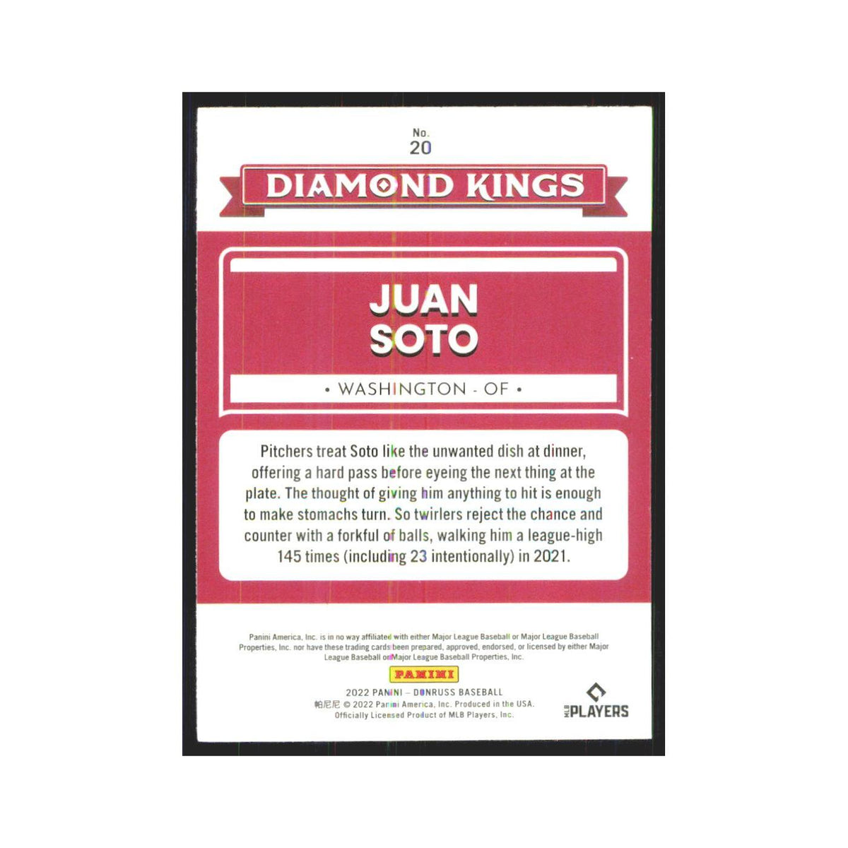 2022 Donruss Juan Soto Nationals #20