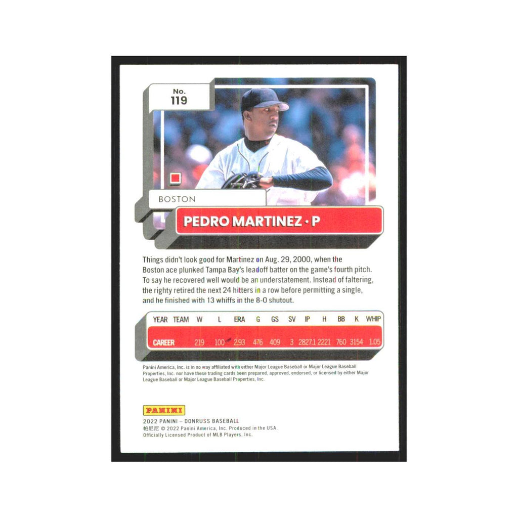 2022 Donruss Pedro Martinez Red Sox #119