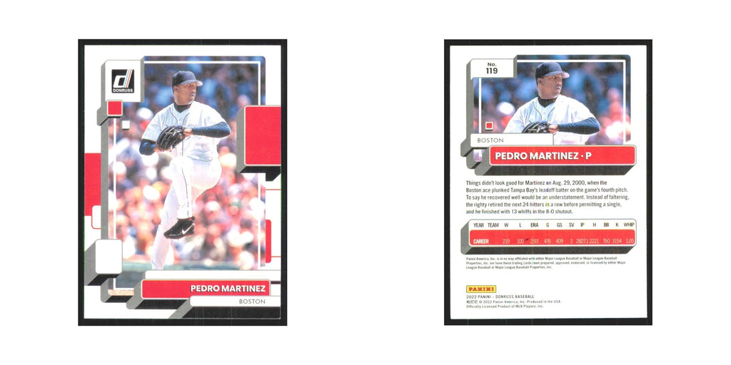 2022 Donruss Pedro Martinez Red Sox #119