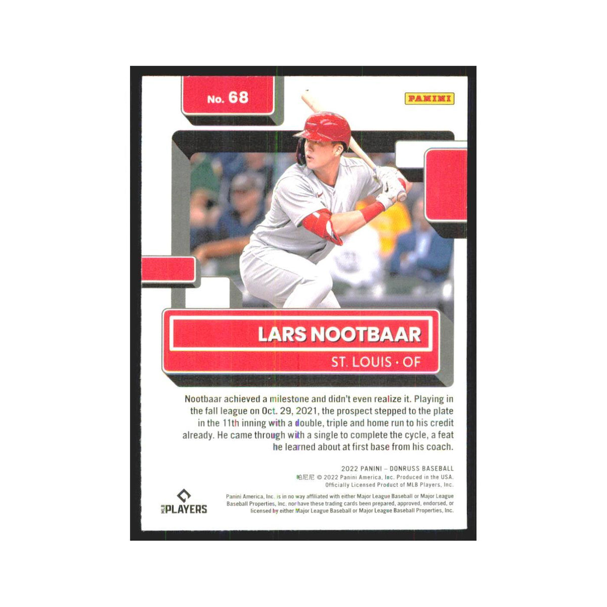 2022 Donruss Lars Nootbaar RC Cardinals #68