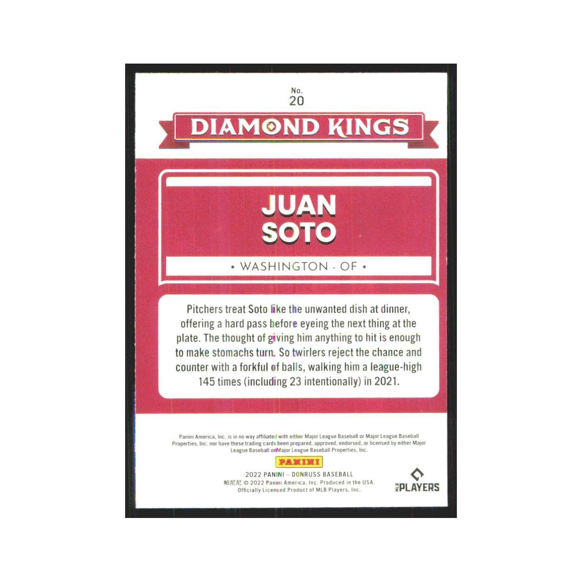 2022 Donruss Juan Soto Nationals #20