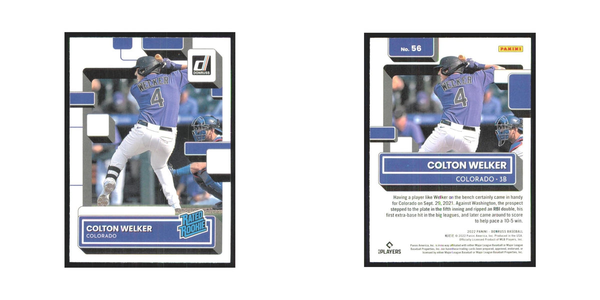 2022 Donruss Colton Welker RC Rockies #56