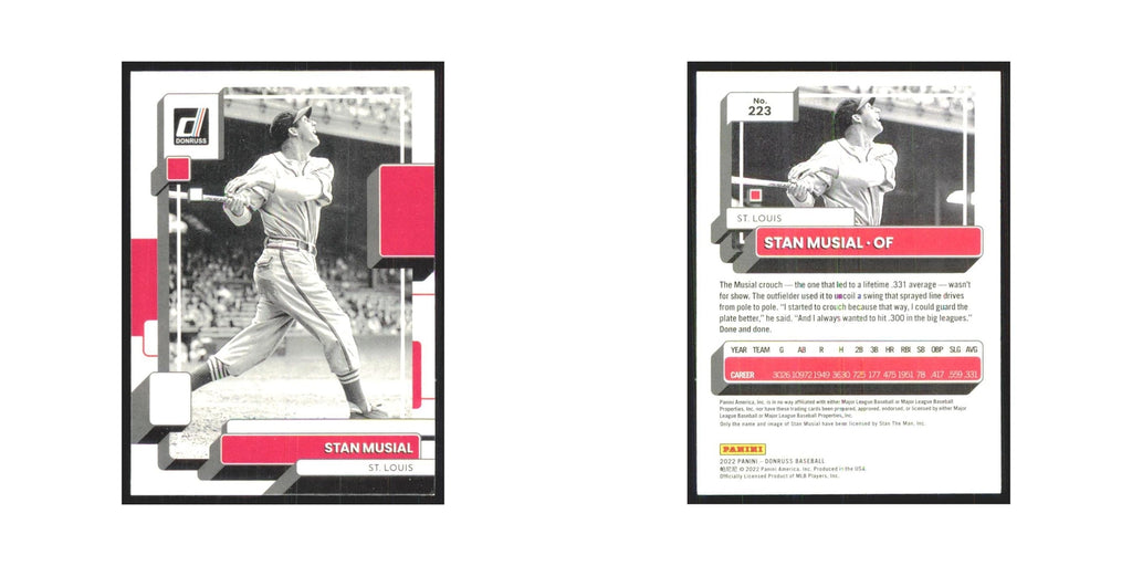 2022 Donruss Stan Musial Cardinals #223