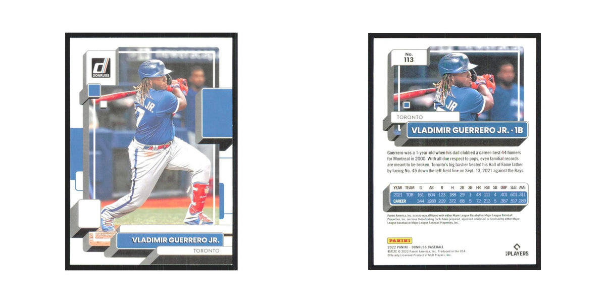 2022 Donruss Vladimir Guerrero Jr. Blue Jays #113
