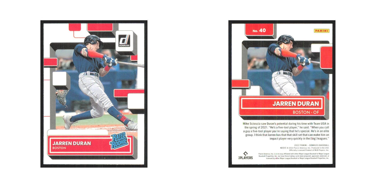 2022 Donruss Jarren Duran RC Red Sox #40