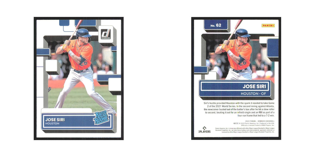 2022 Donruss Jose Siri RC Astros #62