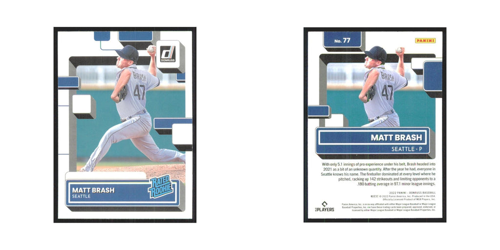 2022 Donruss Matt Brash RC Mariners #77