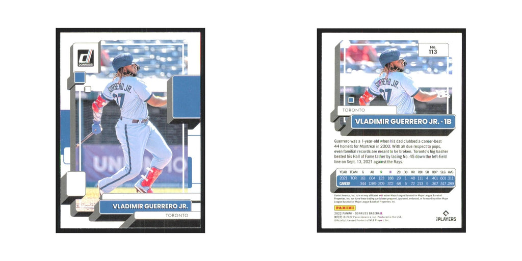 2022 Donruss Vladimir Guerrero Jr. Blue Jays #113