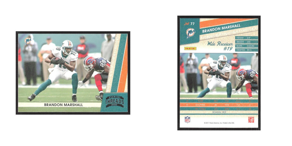 2011 Panini Threads Brandon Marshall Dolphins #77