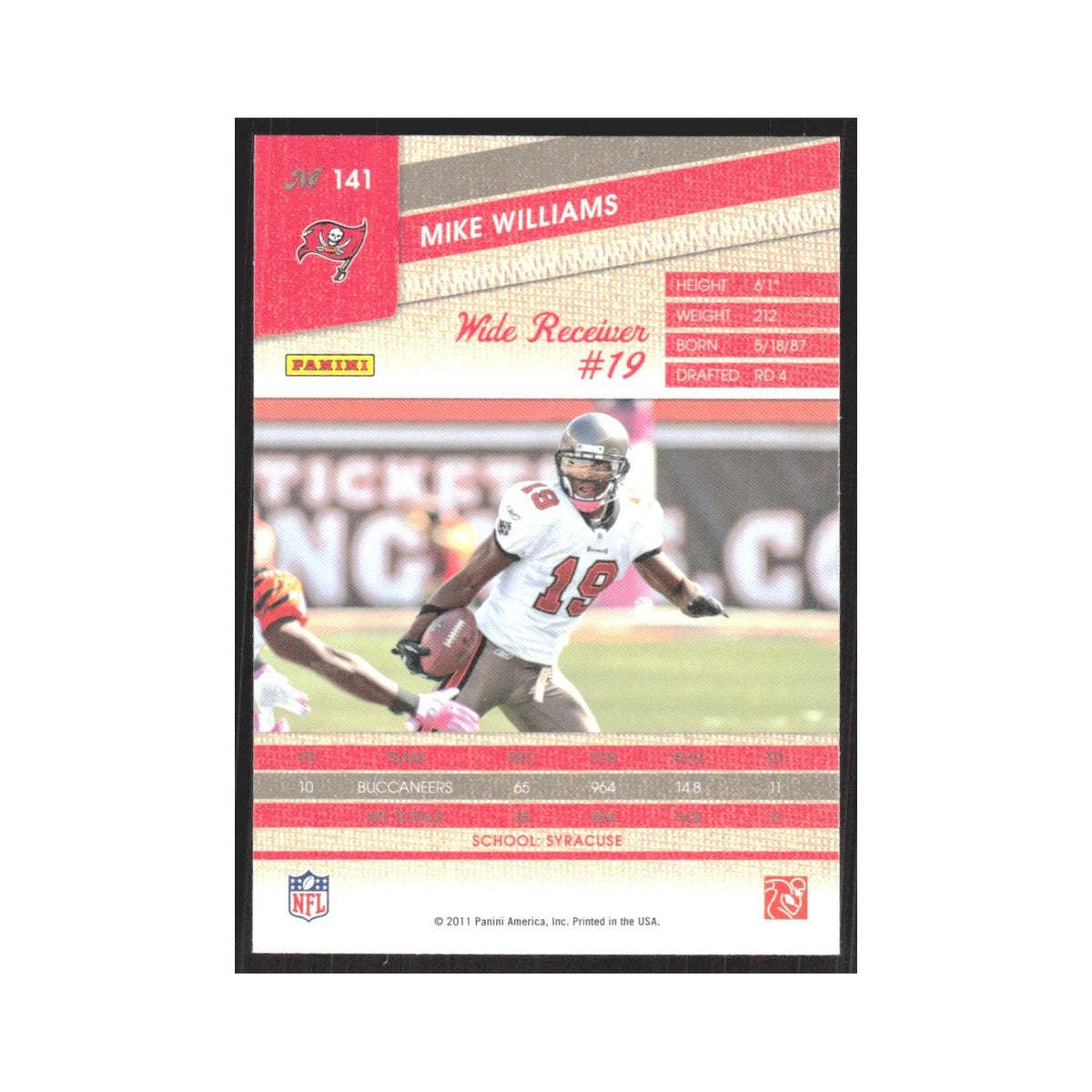 2011 Panini Threads Mike Williams Buccaneers #141