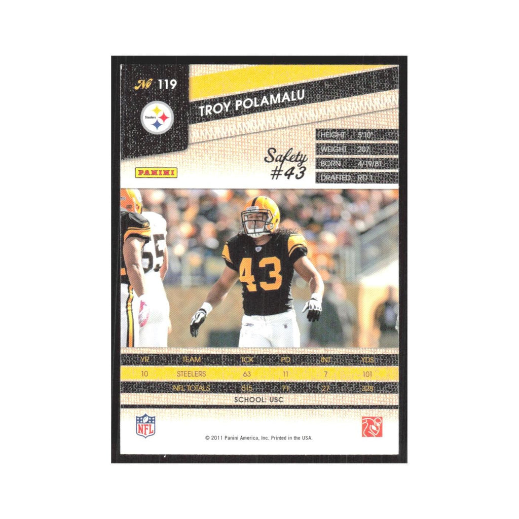 2011 Panini Threads Troy Polamalu Steelers #119