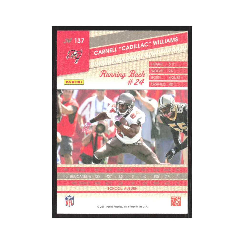2011 Panini Threads Carnell Cadillac Williams Buccaneers #137