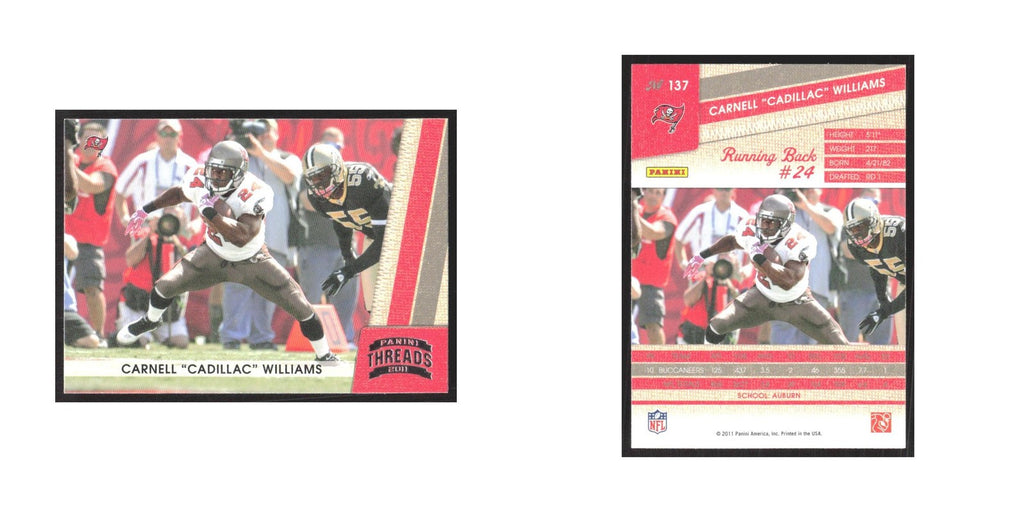 2011 Panini Threads Carnell Cadillac Williams Buccaneers #137