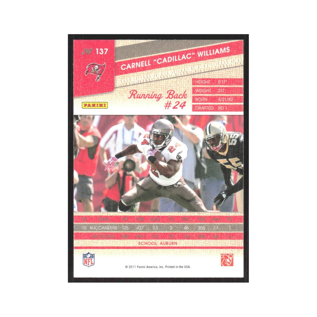 2011 Panini Threads Carnell Cadillac Williams Buccaneers #137