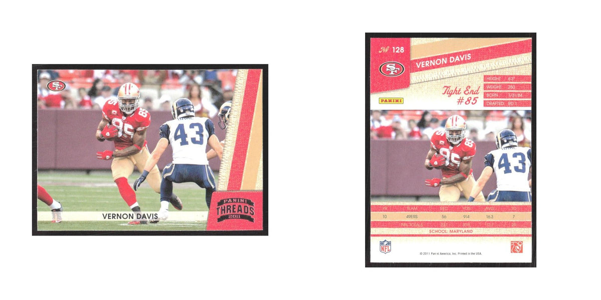 2011 Panini Threads Vernon Davis 49ers #128