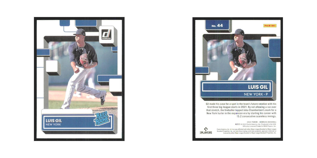 2022 Donruss Luis Gil RC Yankees #44