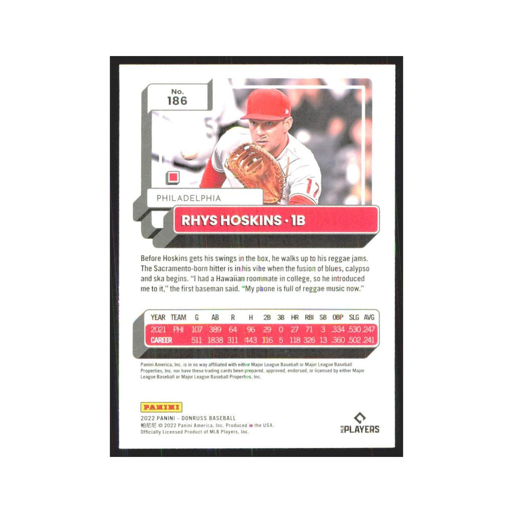 2022 Donruss Rhys Hoskins Phillies #186