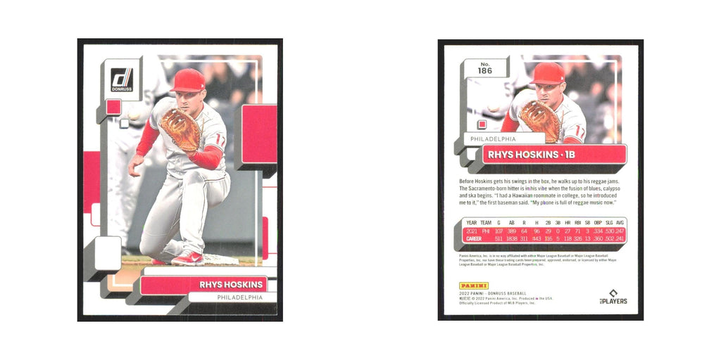 2022 Donruss Rhys Hoskins Phillies #186