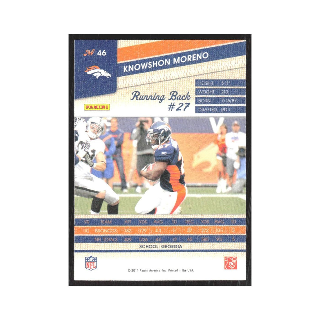 2011 Panini Threads Knowshon Moreno Broncos #46