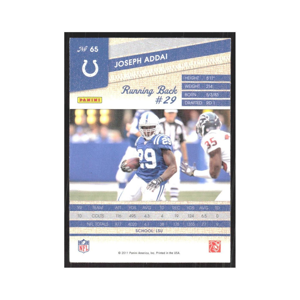 2011 Panini Threads Joseph Addai Colts #65