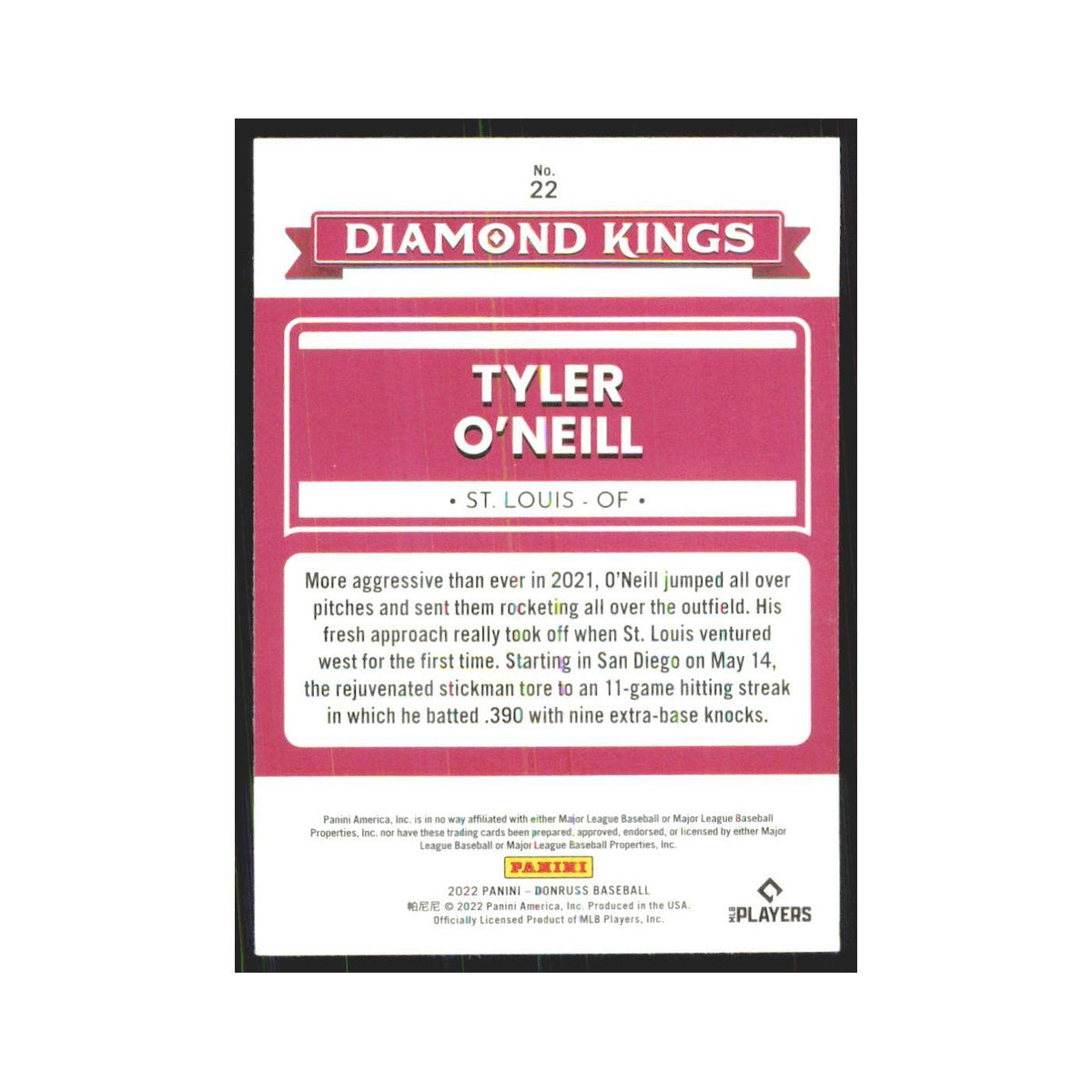 2022 Donruss Tyler O'Neill Cardinals #22
