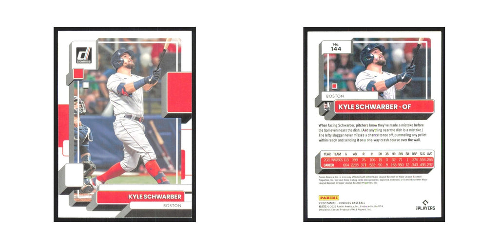 2022 Donruss Kyle Schwarber Red Sox #144