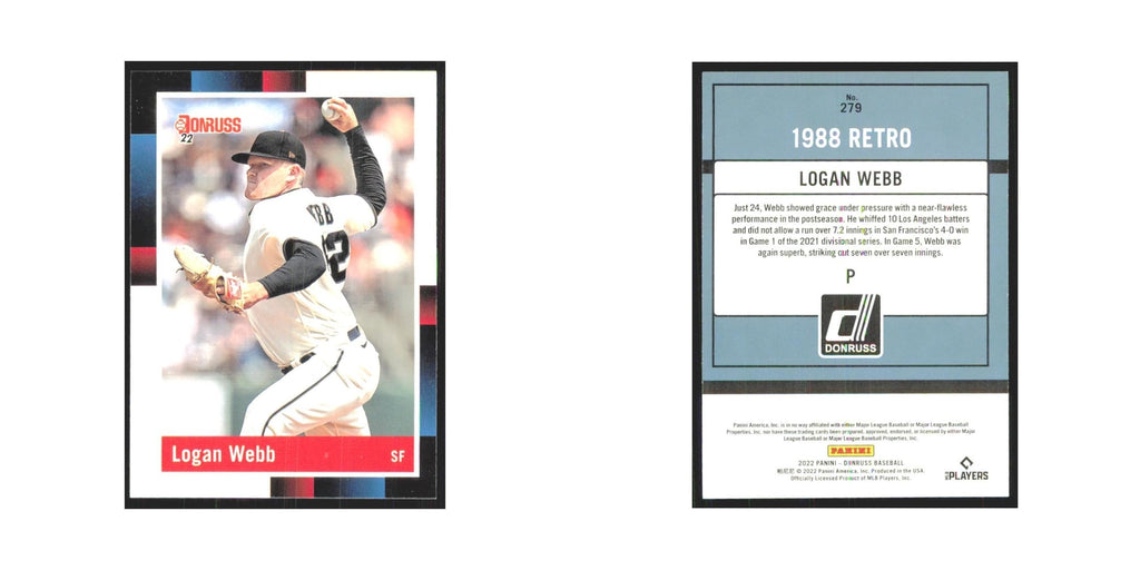 2022 Donruss Logan Webb Giants #279
