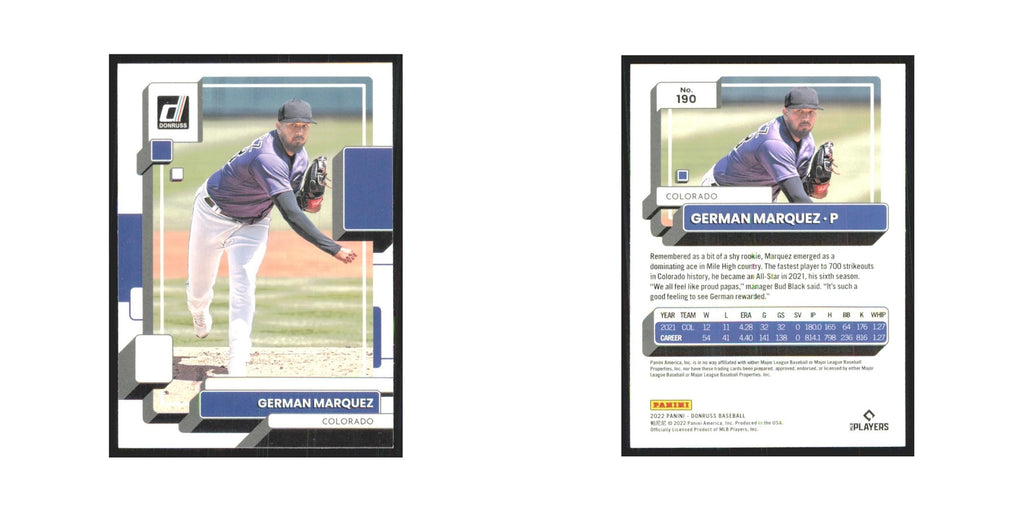 2022 Donruss German Marquez Rockies #190