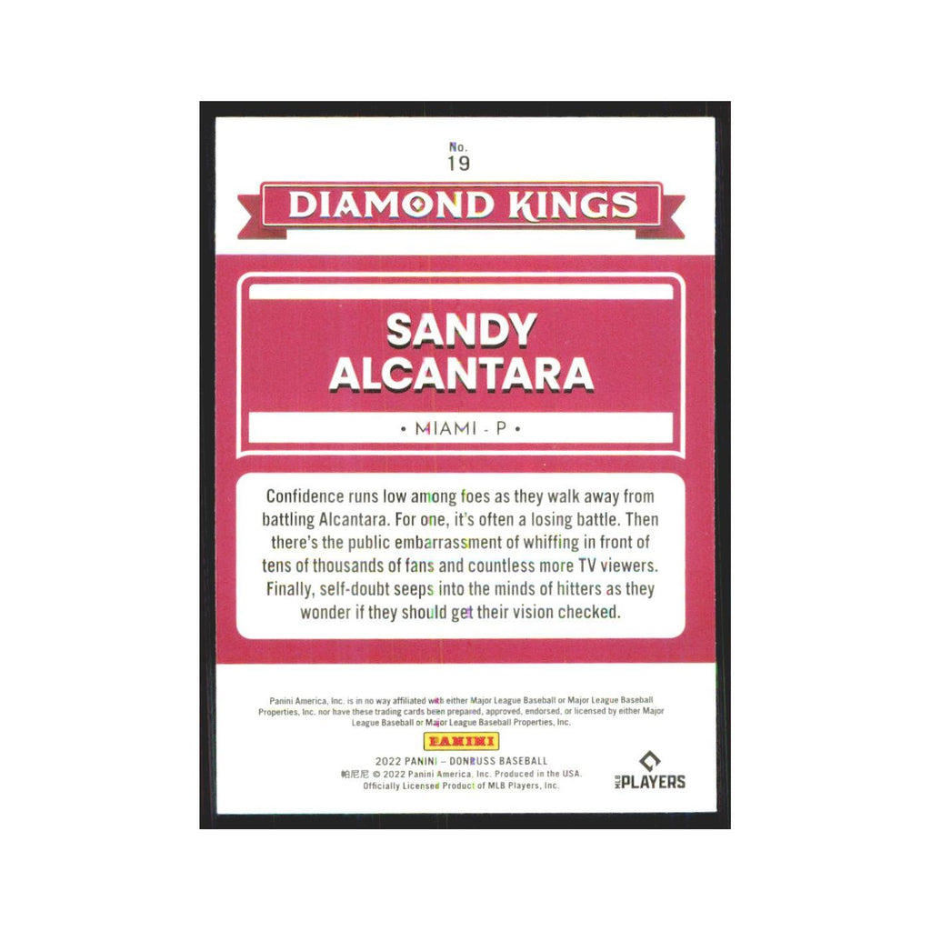 2022 Donruss Sandy Alcantara Marlins #19