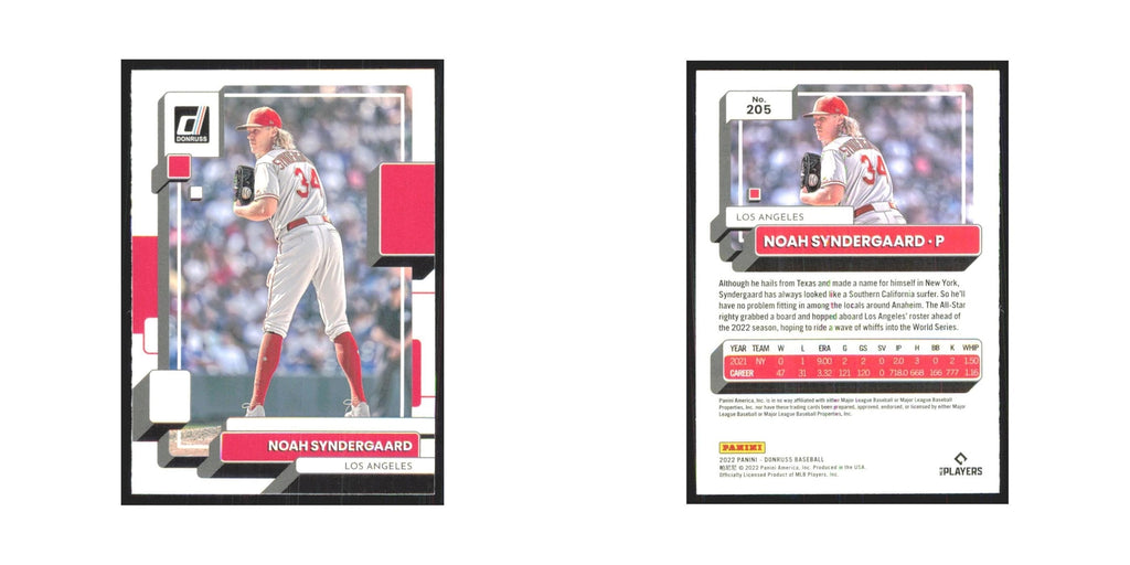 2022 Donruss Noah Syndergaard Angels #205
