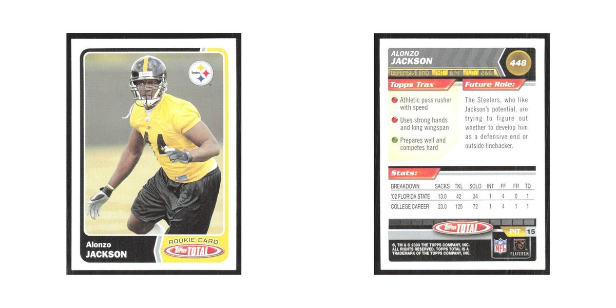 2003 Topps Total Alonzo Jackson RC Steelers #448