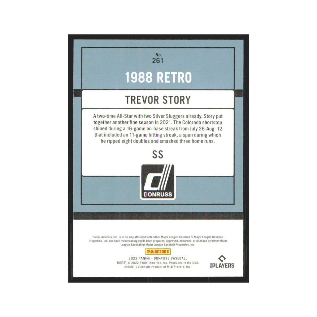 2022 Donruss Trevor Story Rockies #261
