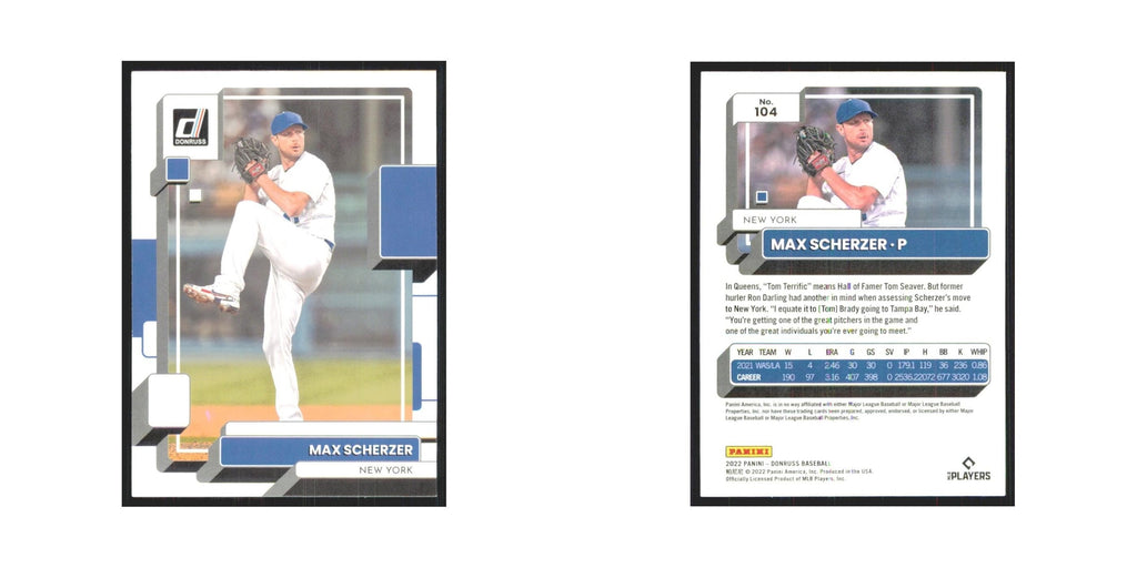 2022 Donruss Max Scherzer Mets #104