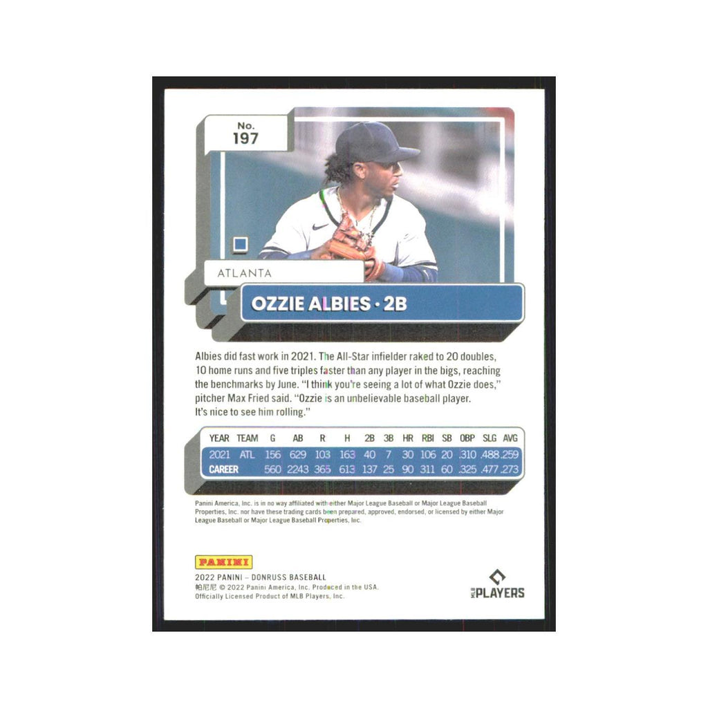 2022 Donruss Ozzie Albies Braves #197