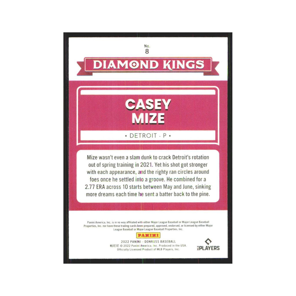 2022 Donruss Casey Mize Tigers #8