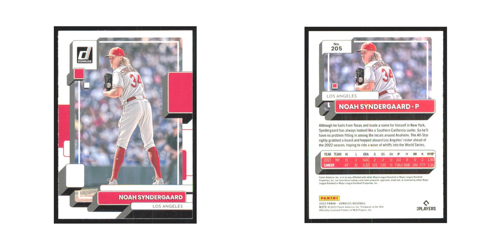 2022 Donruss Noah Syndergaard Angels #205