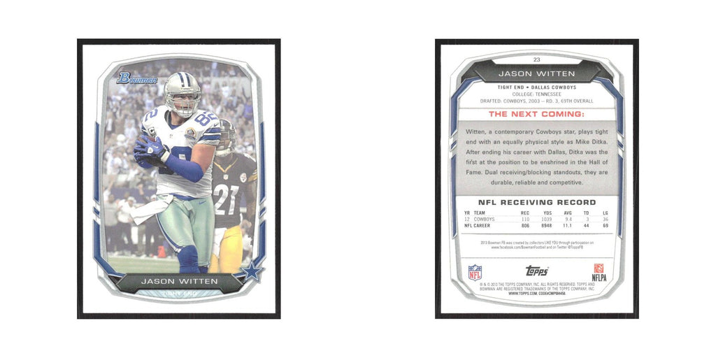 2013 Bowman Jason Witten Cowboys #23