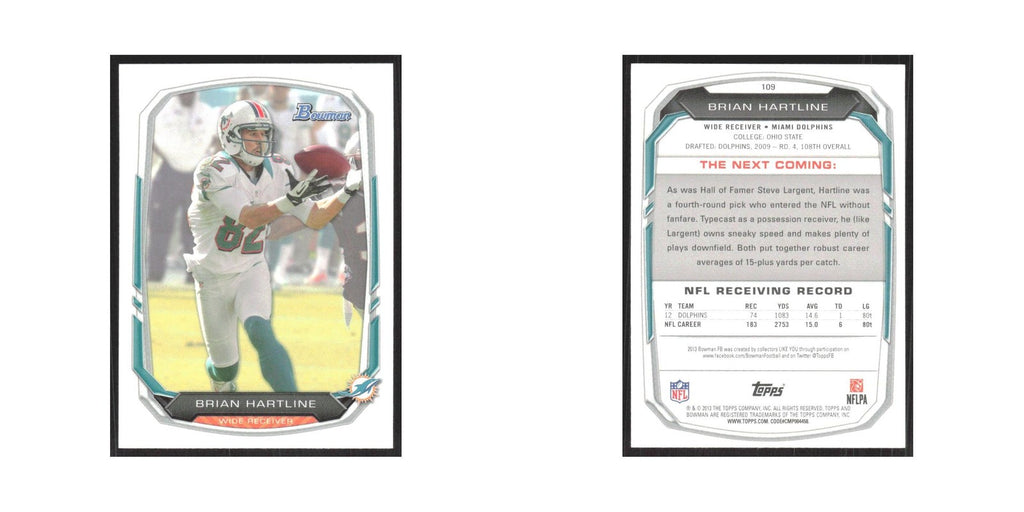 2013 Bowman Brian Hartline Dolphins #109