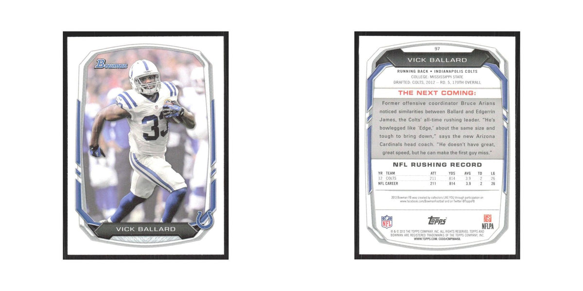 2013 Bowman Vick Ballard Colts #97