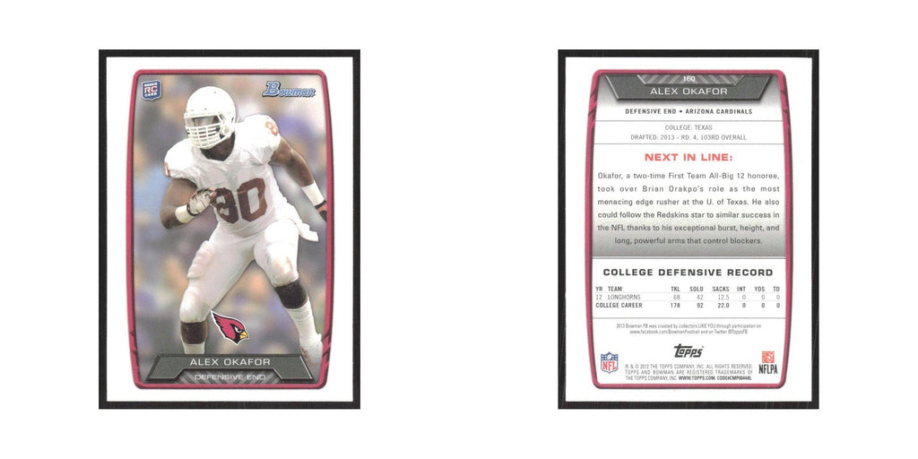 2013 Bowman Alex Okafor RC Cardinals #160