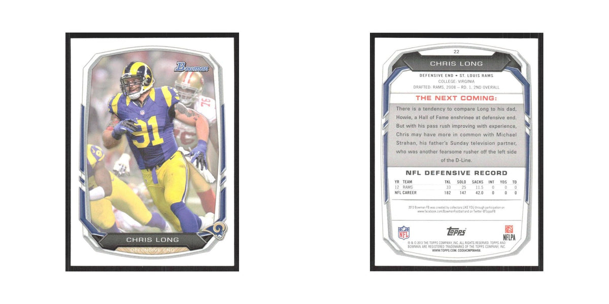 2013 Bowman Chris Long St. Louis Rams #22