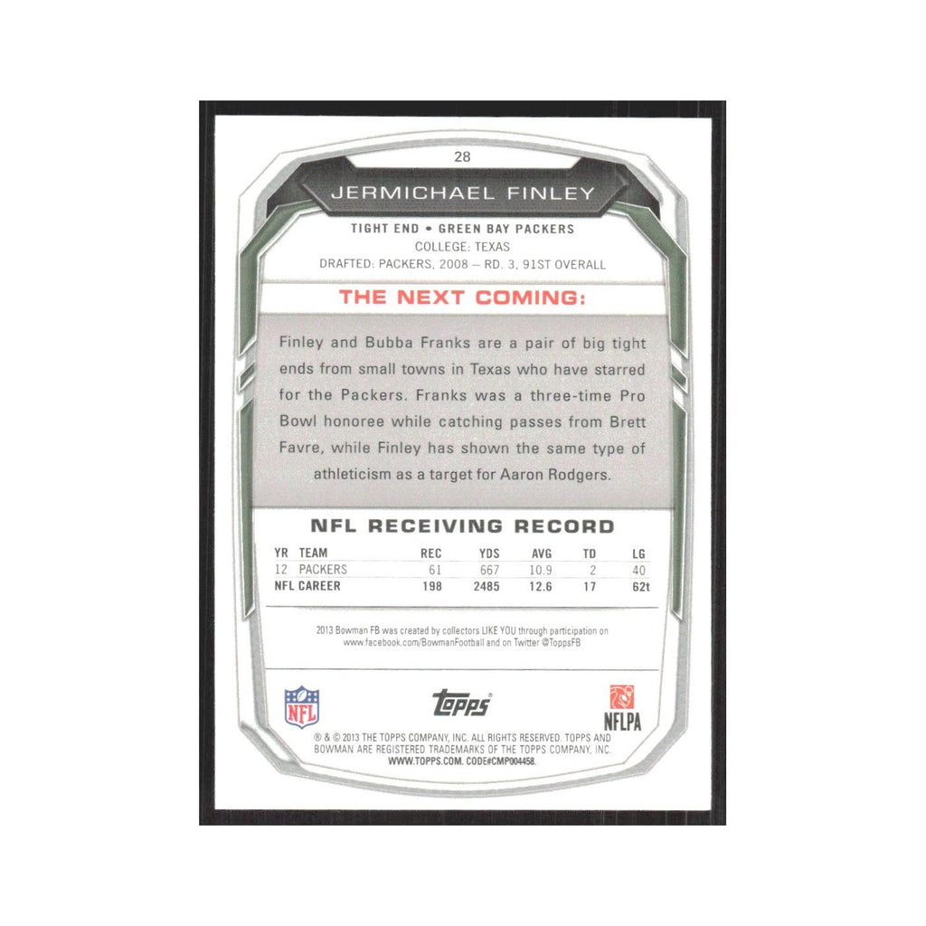 2013 Bowman Jermichael Finley Packers #28