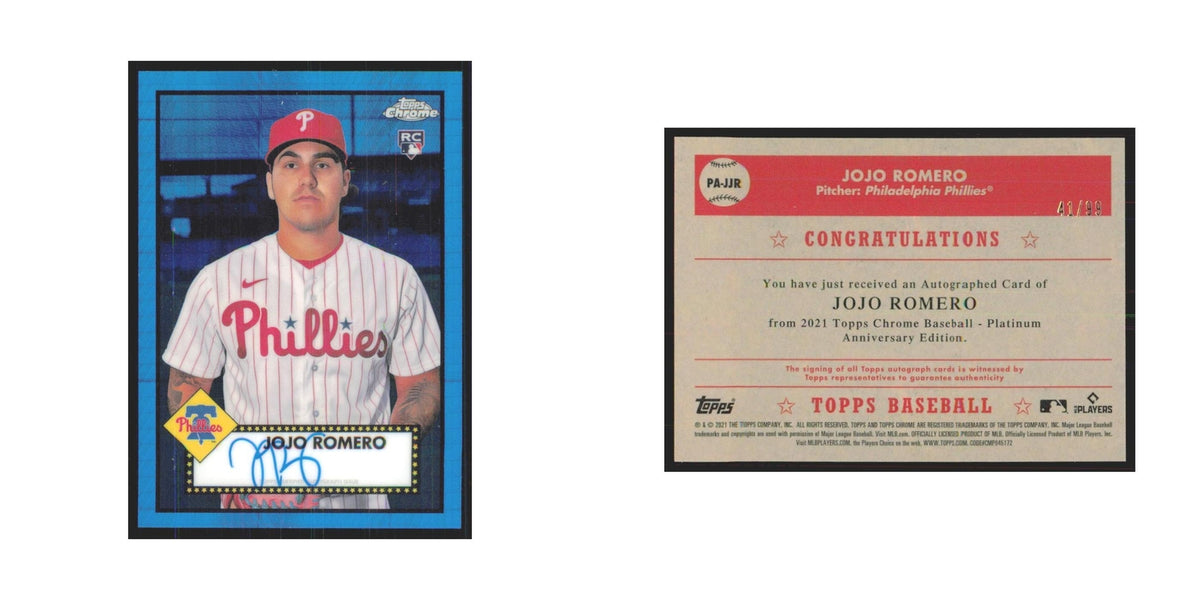 2021 Topps Chrome Jojo Romero Auto 41/99 Phillies #PA-JJR