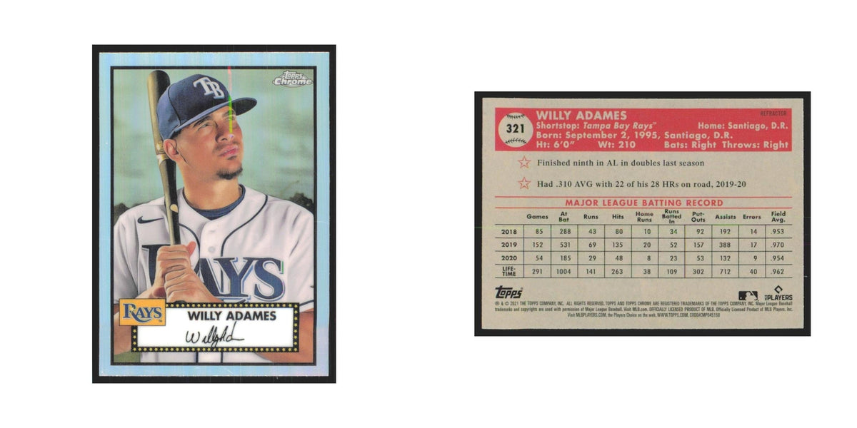 2021 Topps Chrome Refractors Willy Adames Rays #321