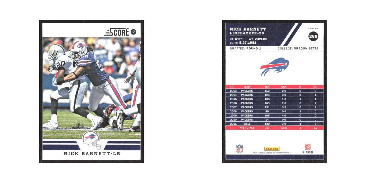 2012 Score Nick Barnett Bills #269