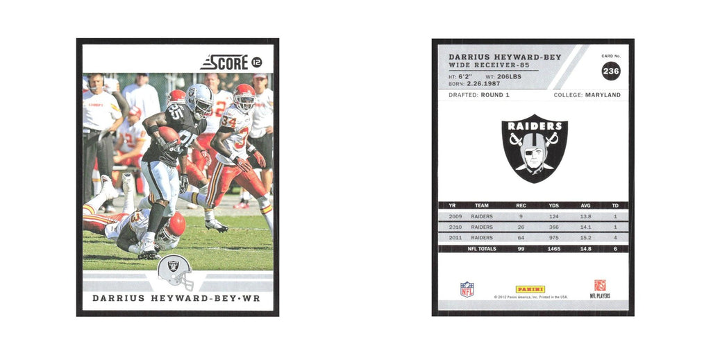 2012 Score Darrius Heyward-Bey Raiders #236