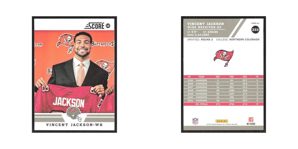 2012 Score Vincent Jackson Buccaneers #233