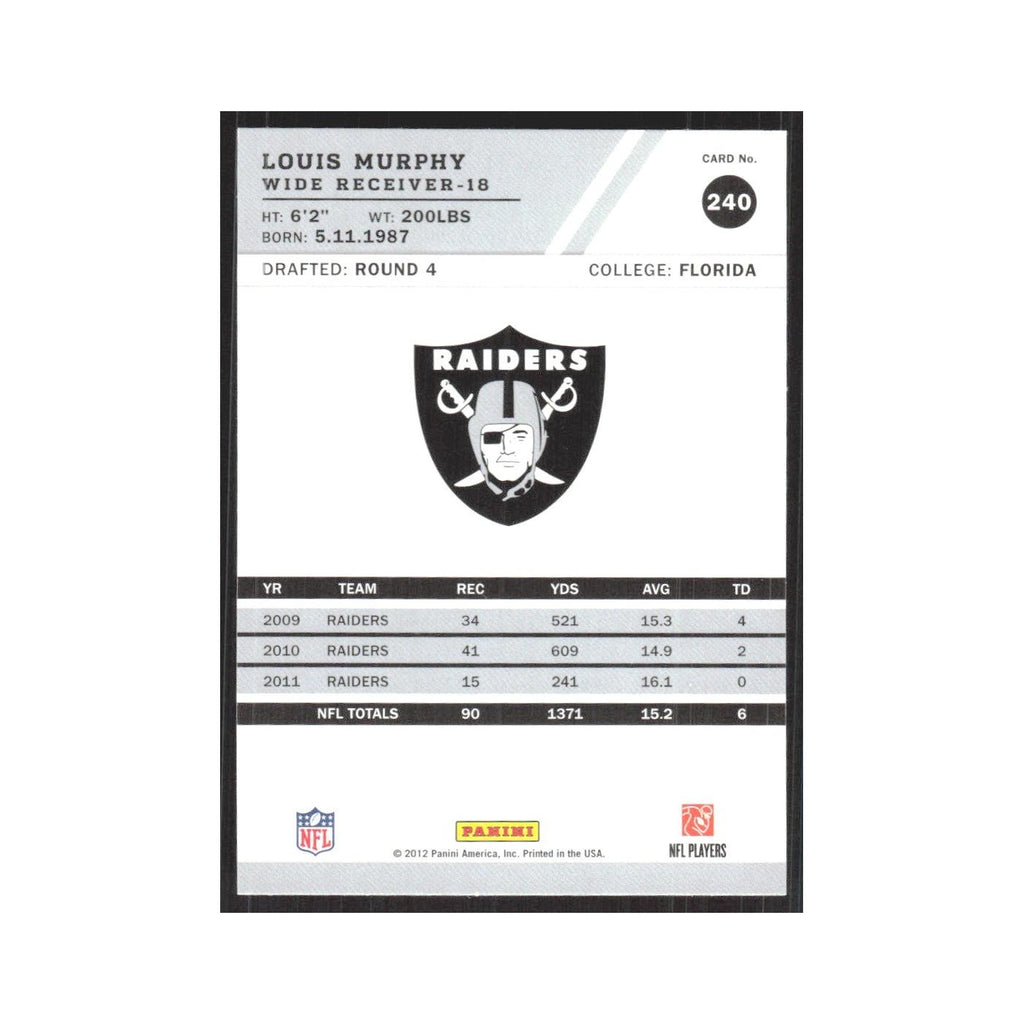 2012 Score Louis Murphy Raiders #240
