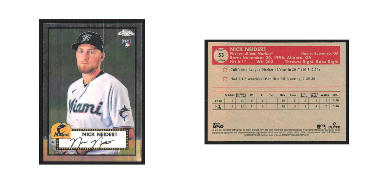 2021 Topps Chrome Nick Neidert RC Marlins #53